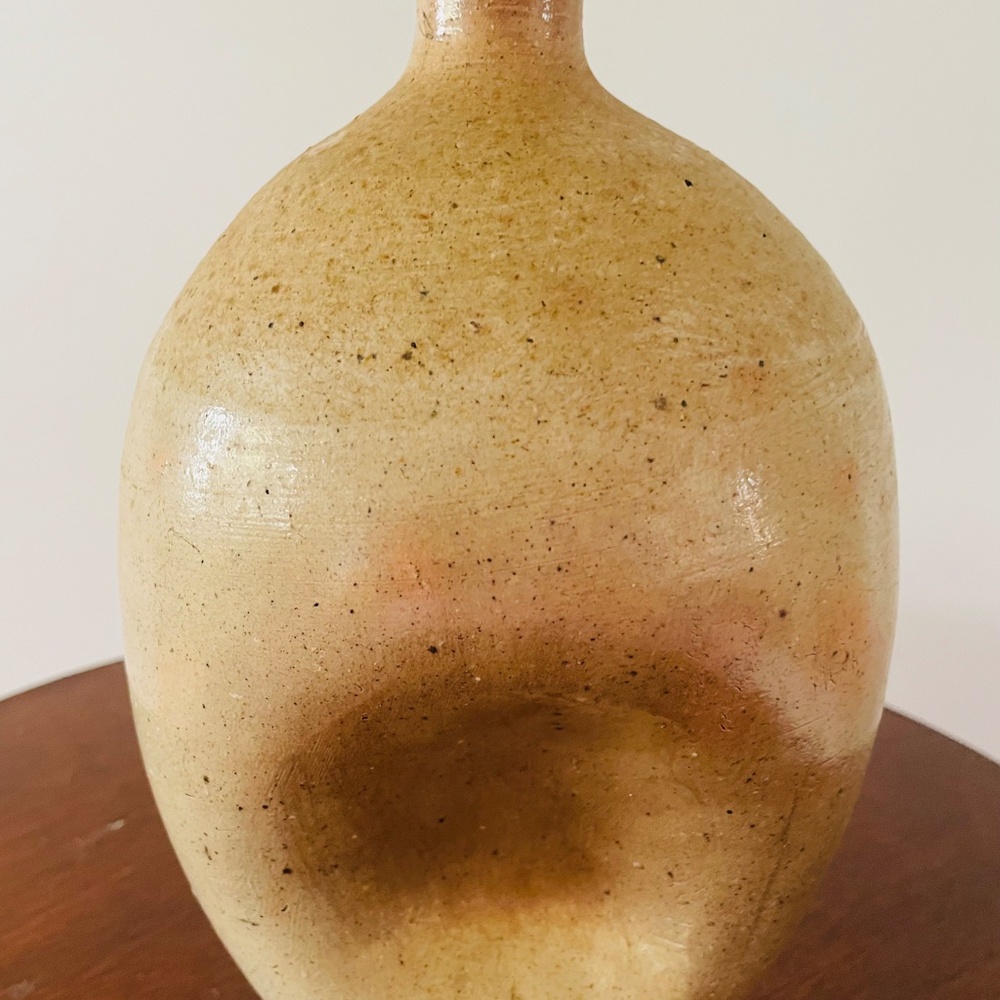 Rustic Vintage handmade stoneware vase with an earthy glaze, Stoneware Vase - Picture 2 of 7
